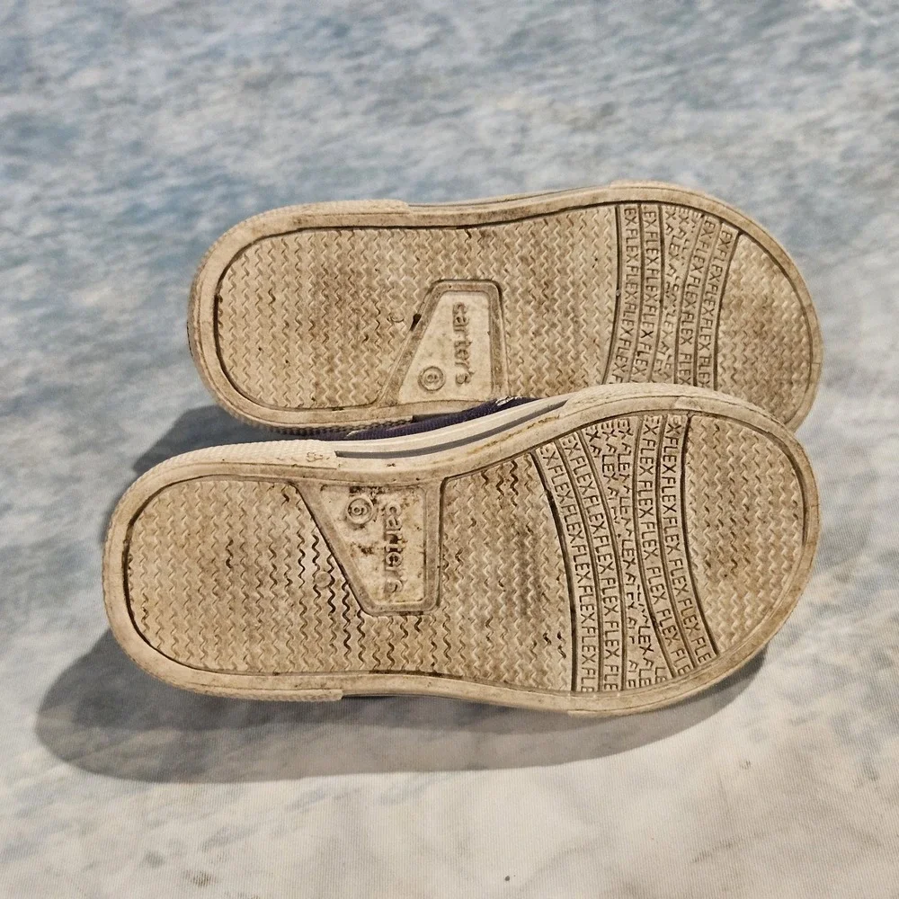 Carter's Toddler‎ Boys Dinosaur Slip On Shoes Blue Canvas Size C6